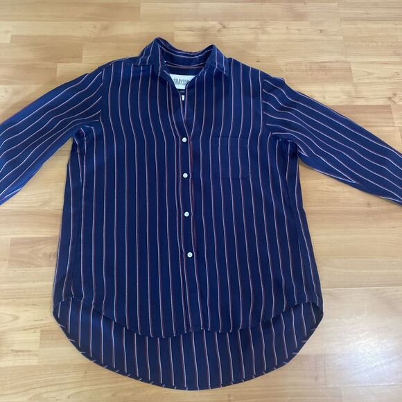 Grayson The Hero Button Down Shirt Navy Blue Red & White Stripes -Size Small / 1 - Picture 8 of 13